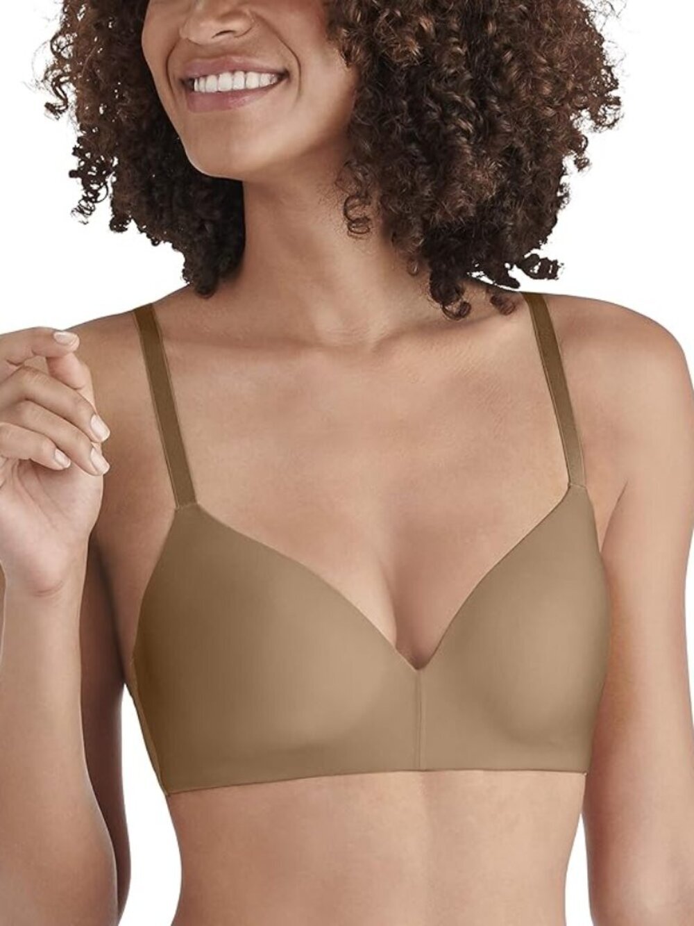 NWT Vanity Fair Women's Nearly Invisible Wirefree Bra Totally Tan 38C